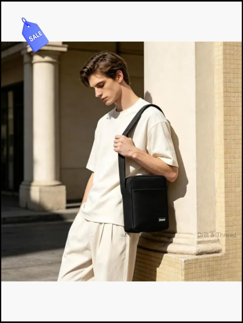 Nylon Messenger Bag Crossbody Shoulder Bag Business Slim Work Travel Sling